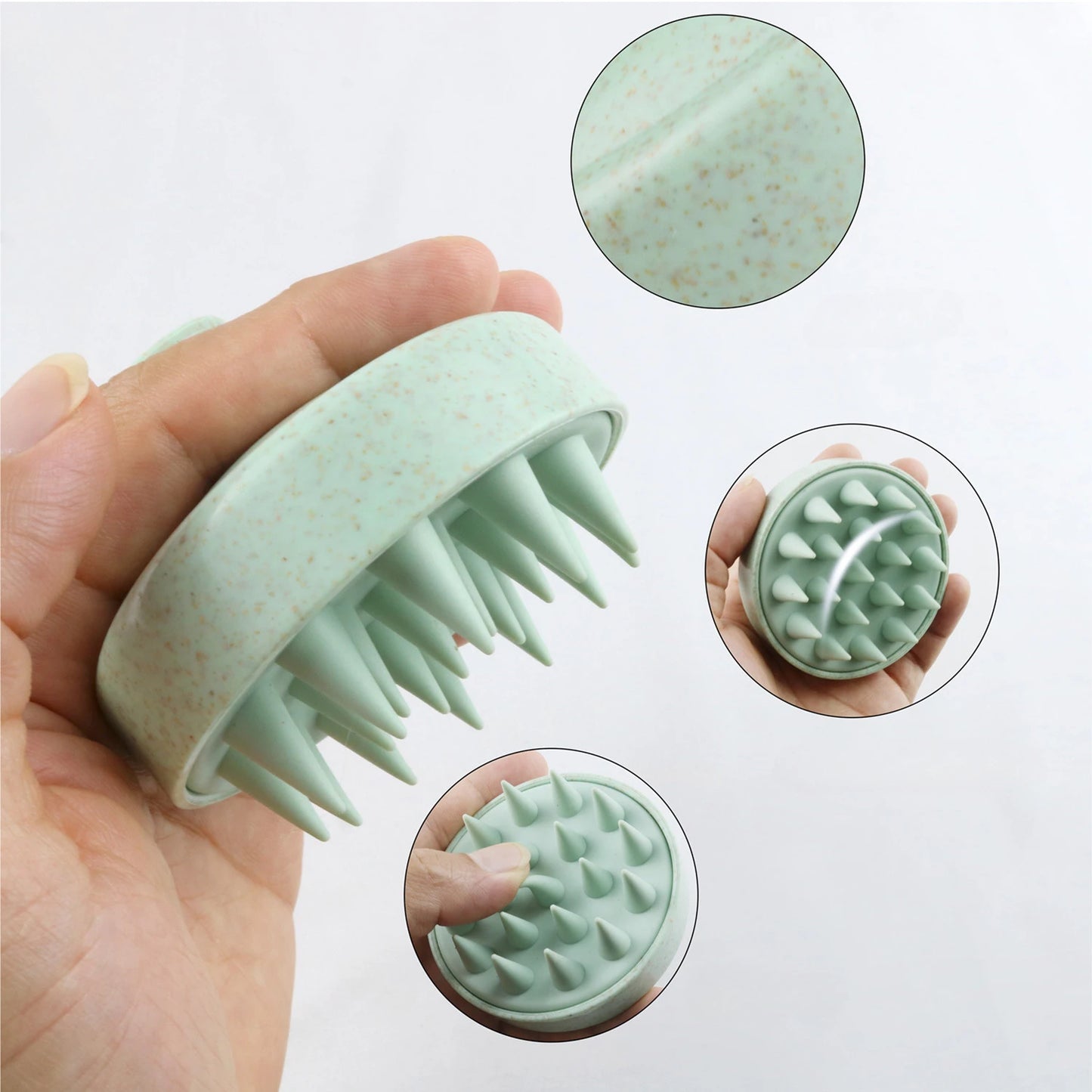 Silicone Shampoo Brush Head Scalp Massage Comb.
